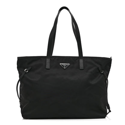 Prada Tessuto Nylon Saffiano Shopping Tote Black 1 of 10