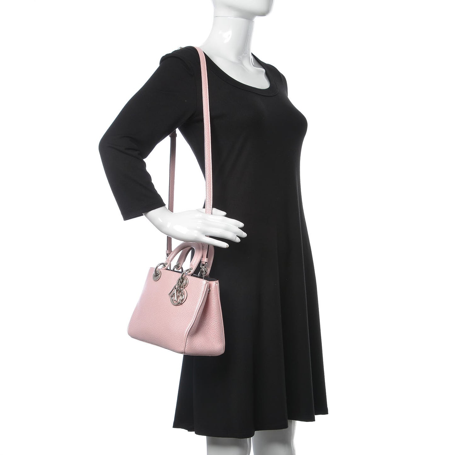 Metallic Bullcalf Mini Diorissimo Tote Pink