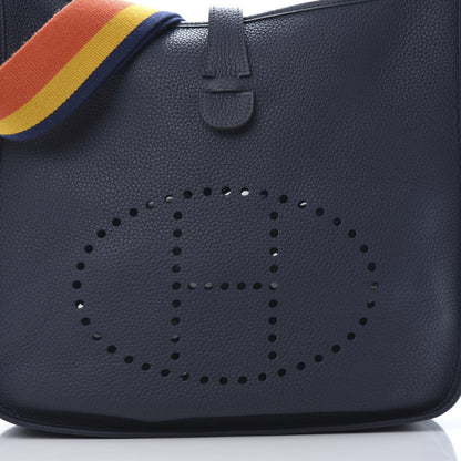Hermes Taurillon Clemence Amazone Evelyne III GM Bleu Nuit 8 of 10