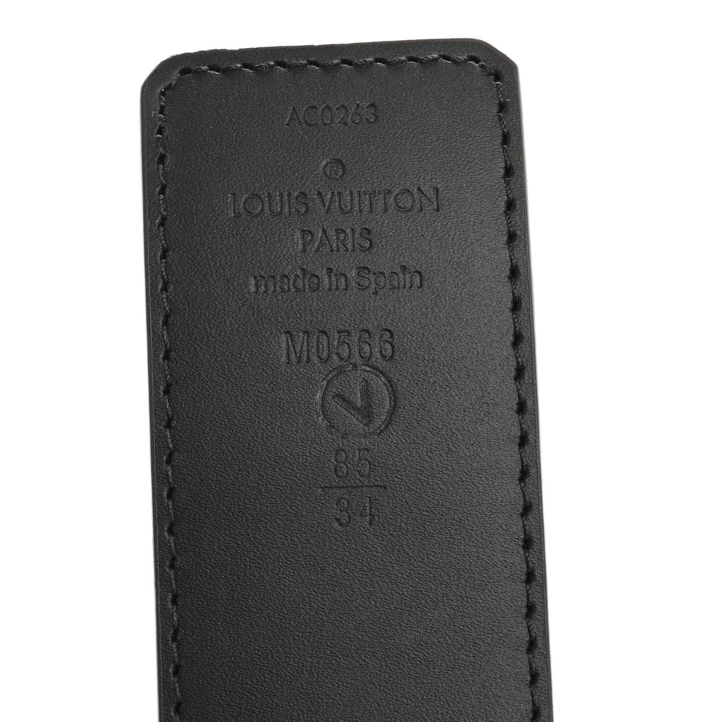 Calfskin Monogram 40mm LV Initiales Reversible Belt 85 34 Black