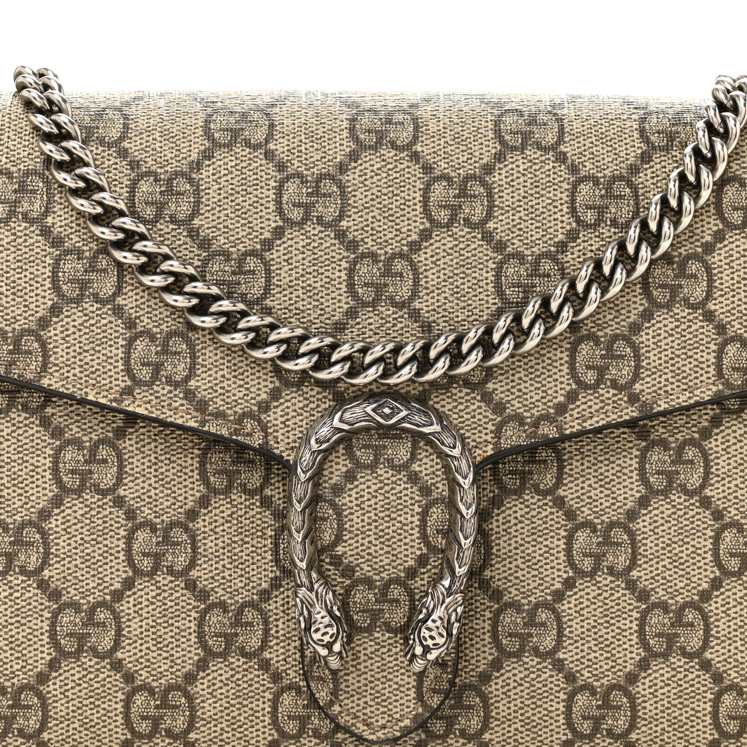 Gucci GG Supreme Monogram Mini Dionysus Chain Wallet Beige Vulcanic Red 8 of 13