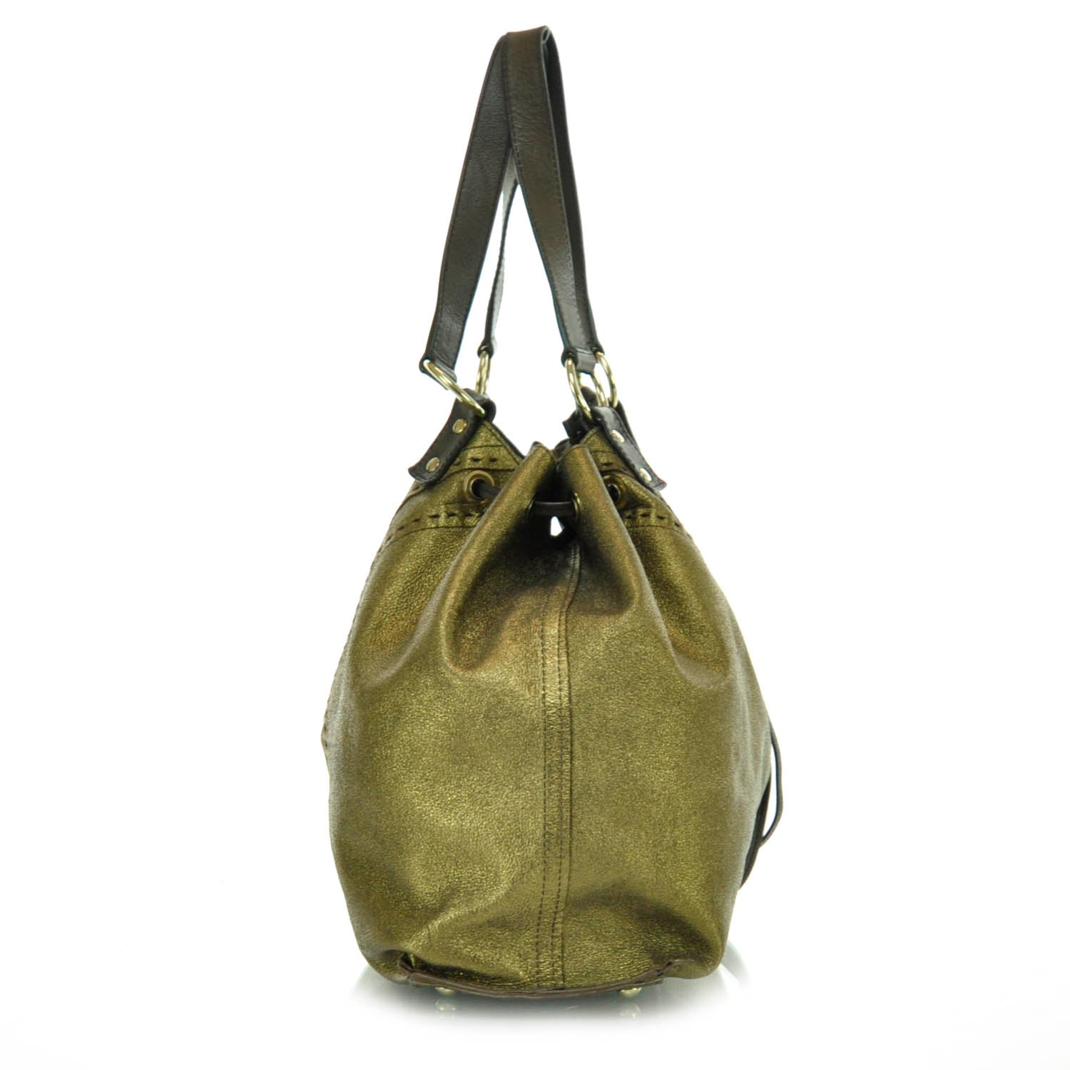Saint Laurent Leather Reversible Double Sac Y Tote Gold Brown 5 of 17