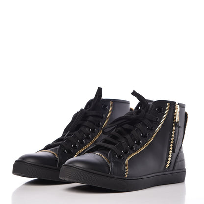 Louis Vuitton Calfskin Punchy Zipper High Top Sneakers 35.5 Black 3 of 8