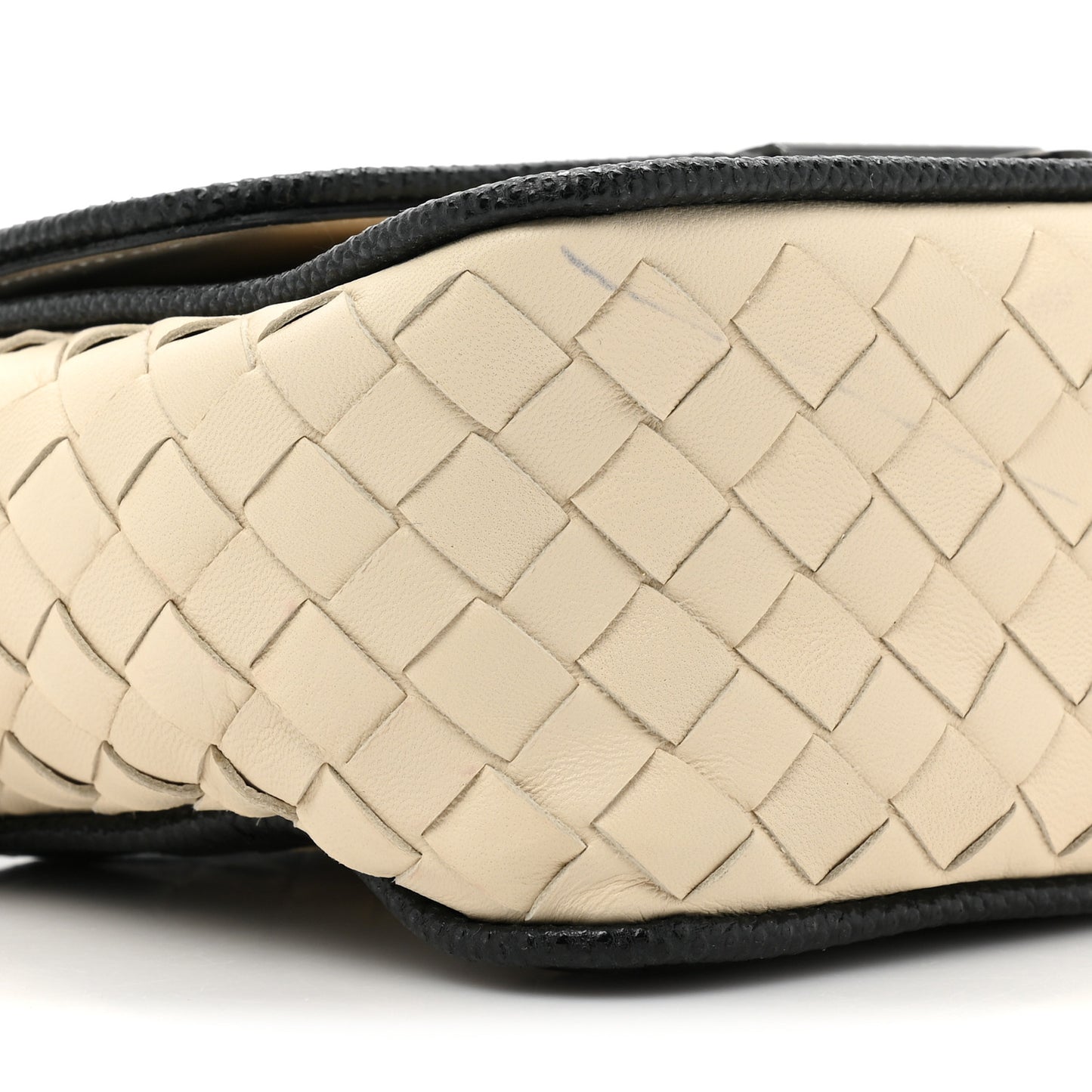 Nappa Karung Intrecciato Glass Pearl Shoulder Bag White Black