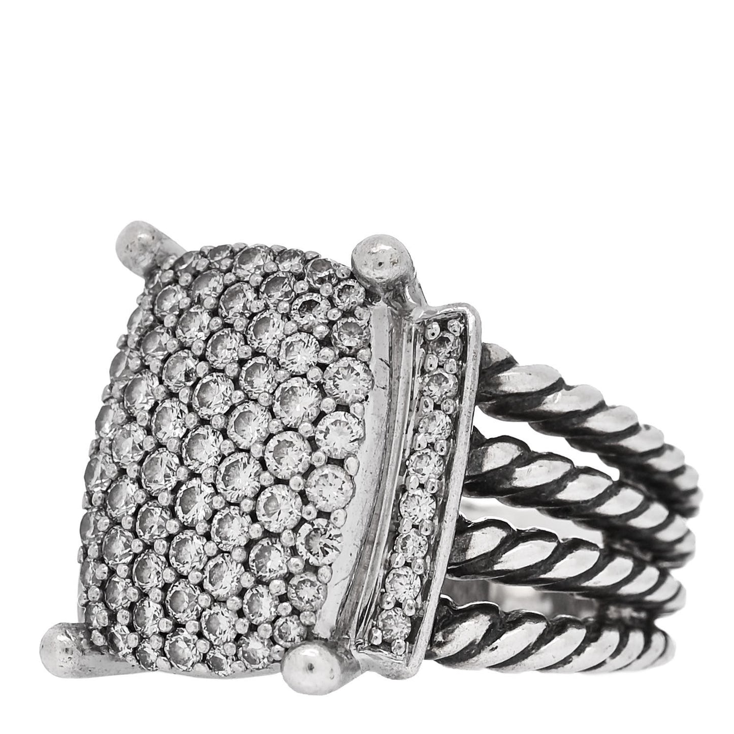 Sterling Silver Diamond 16mm Wheaton Ring 52 6