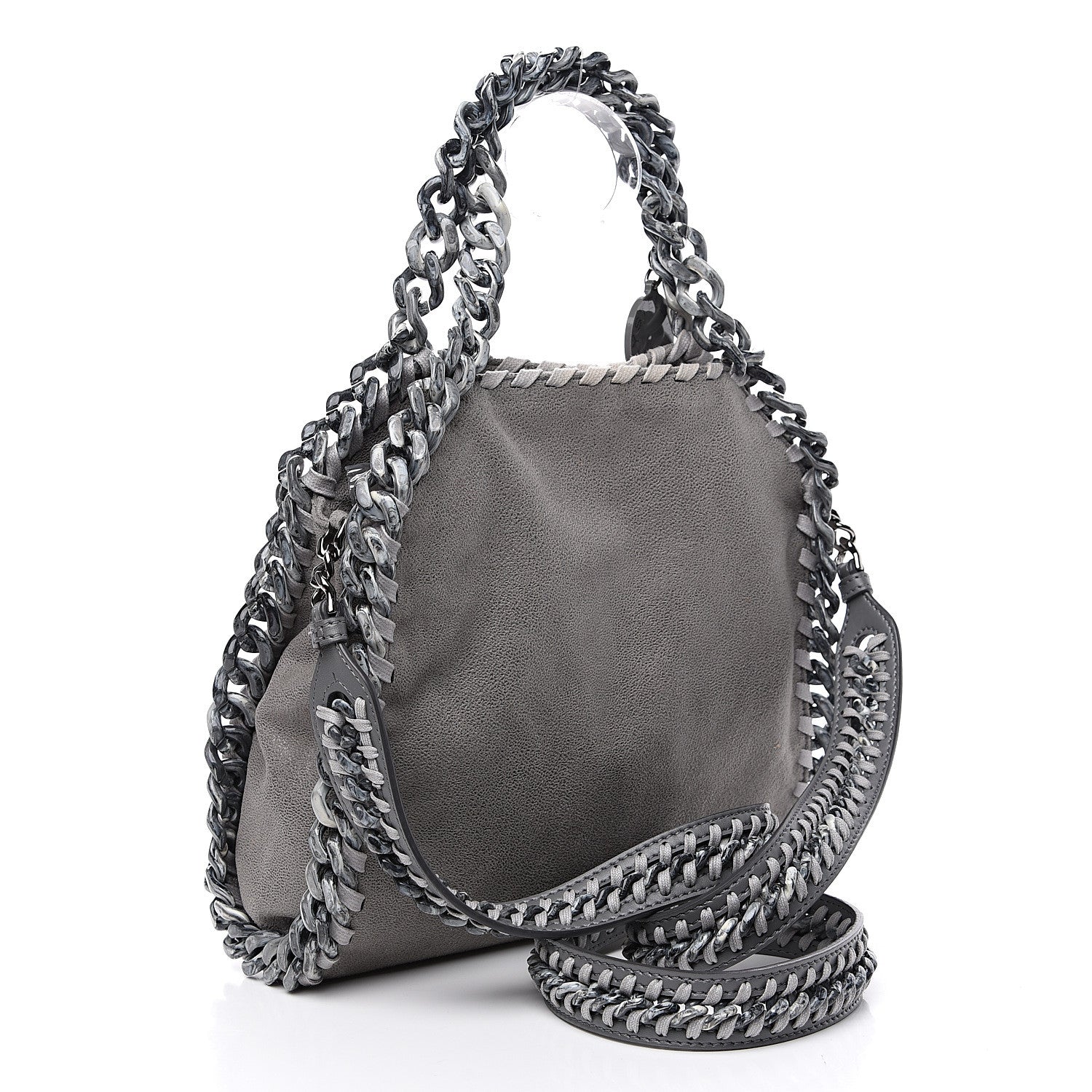 Stella McCartney Shaggy Deer Mini Candy Falabella Grey 2 of 9