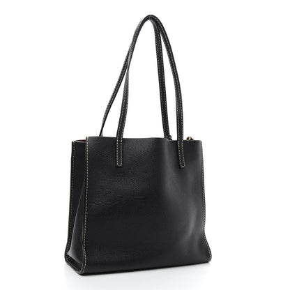 Marc Jacobs Grained Calfskin Medium Grind T Pocket Tote Black 3 of 8
