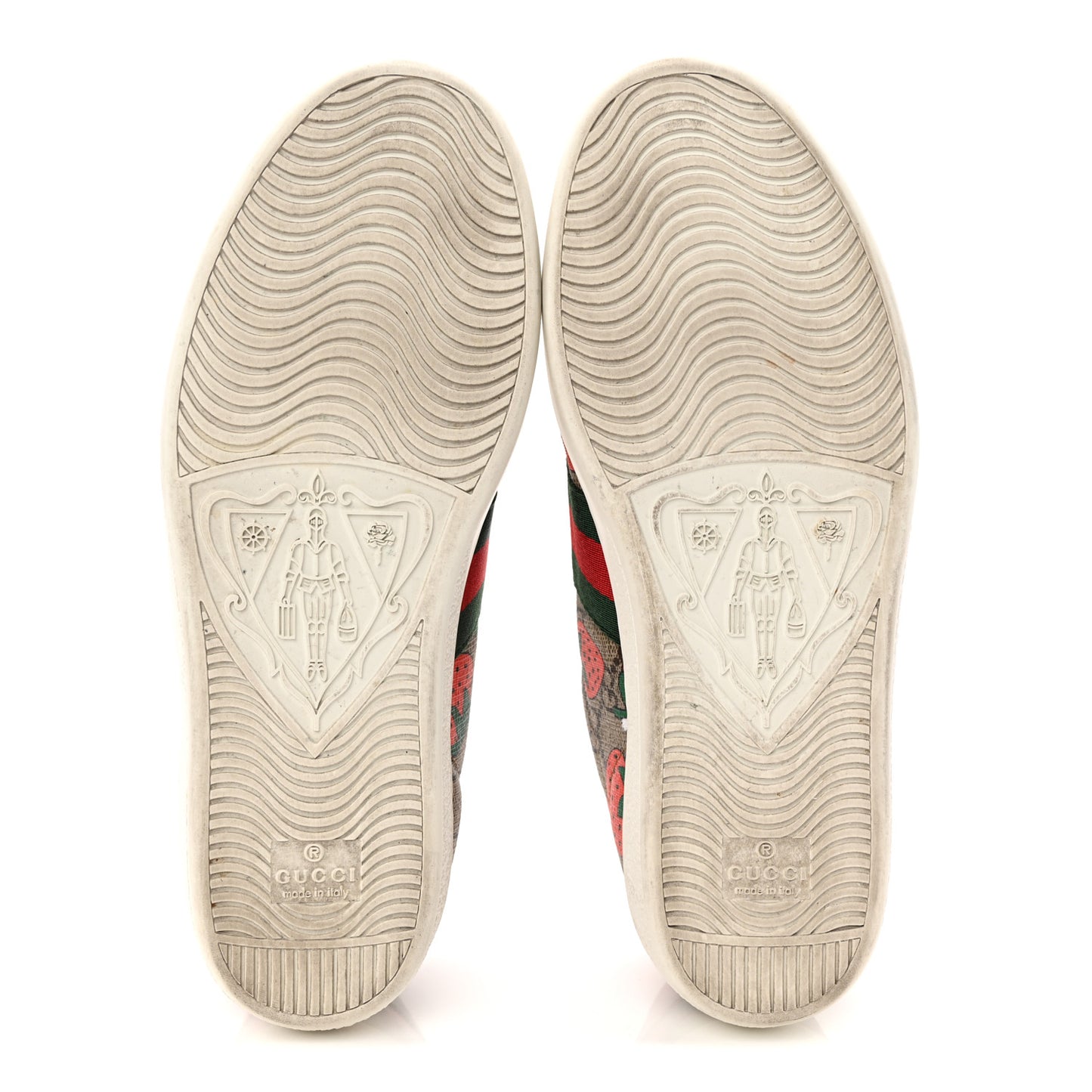 GG Supreme Monogram Strawberry Web Womens Ace Sneakers 36.5 Beige Multicolor Red Green