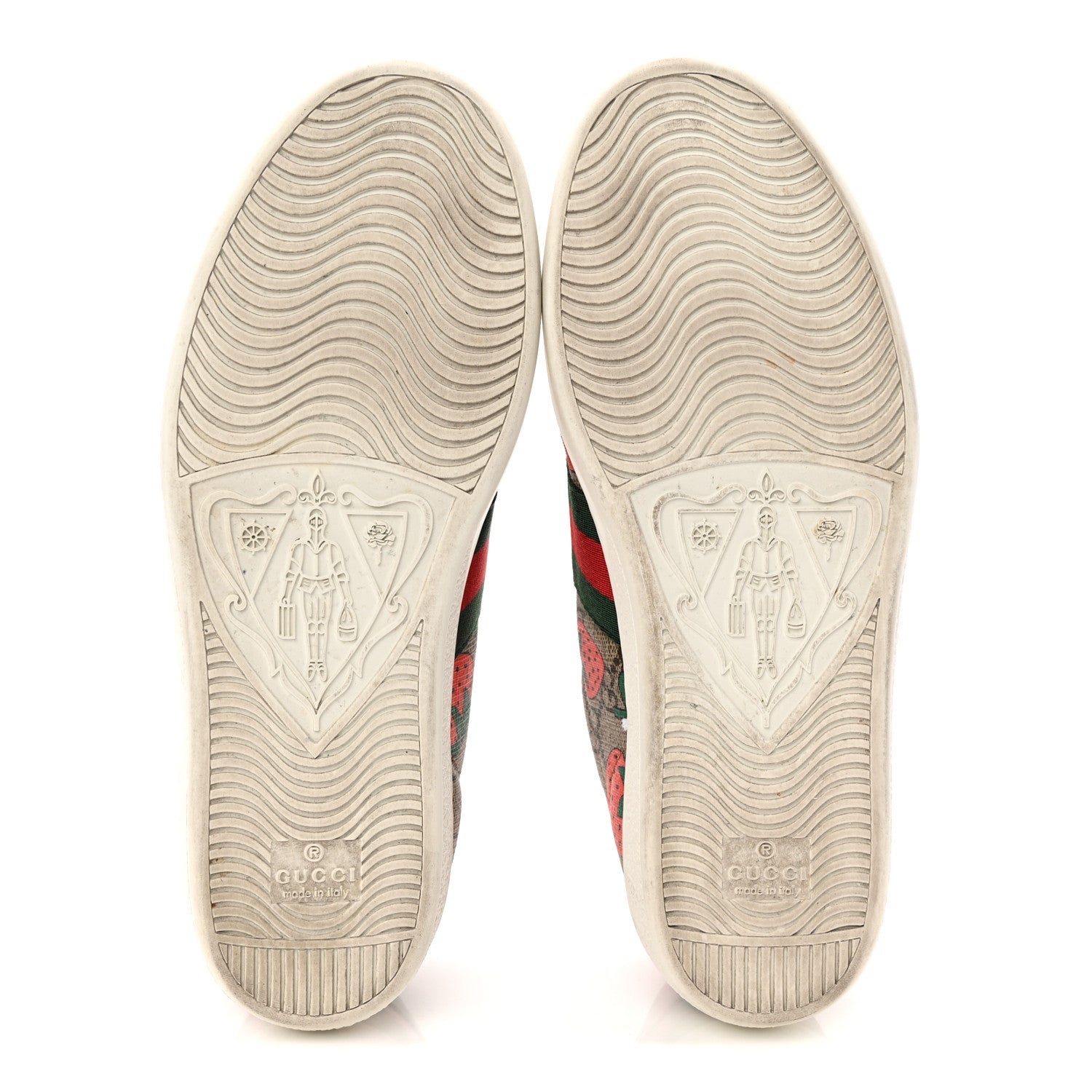 Gucci GG Supreme Monogram Strawberry Web Womens Ace Sneakers 36.5 Beige Multicolor Red Green 7 of 10