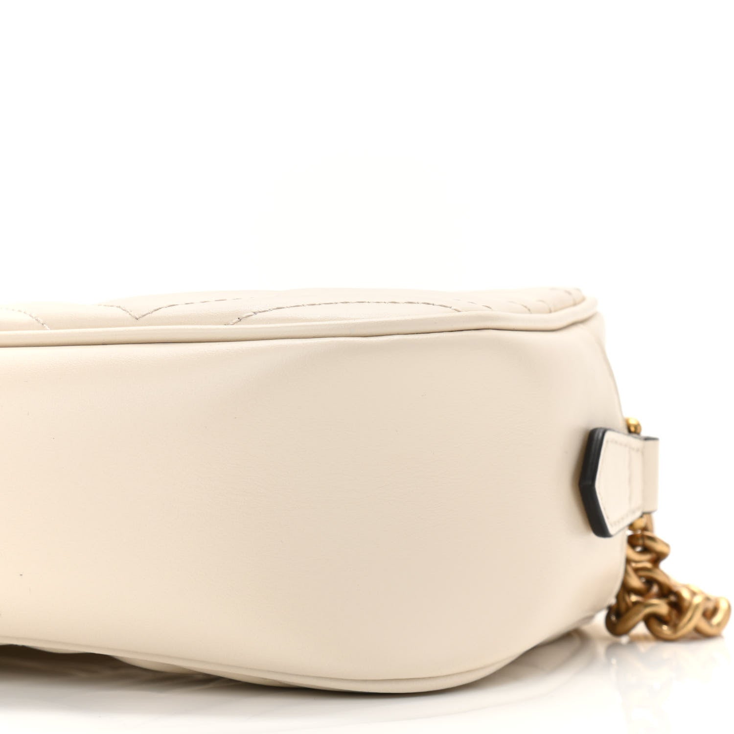 Gucci Calfskin Matelasse Small GG Marmont Chain Shoulder Bag White 6 of 11