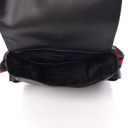 Gucci GG Supreme Monogram Web Messenger Diaper Bag Black Grey 5 of 8
