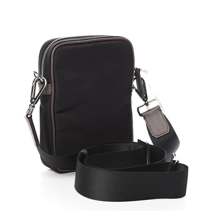 Fendi Nylon Fabric Jacquard Chamois FF 1974 Medium Crossbody Messenger Black Nuvola 3 of 9