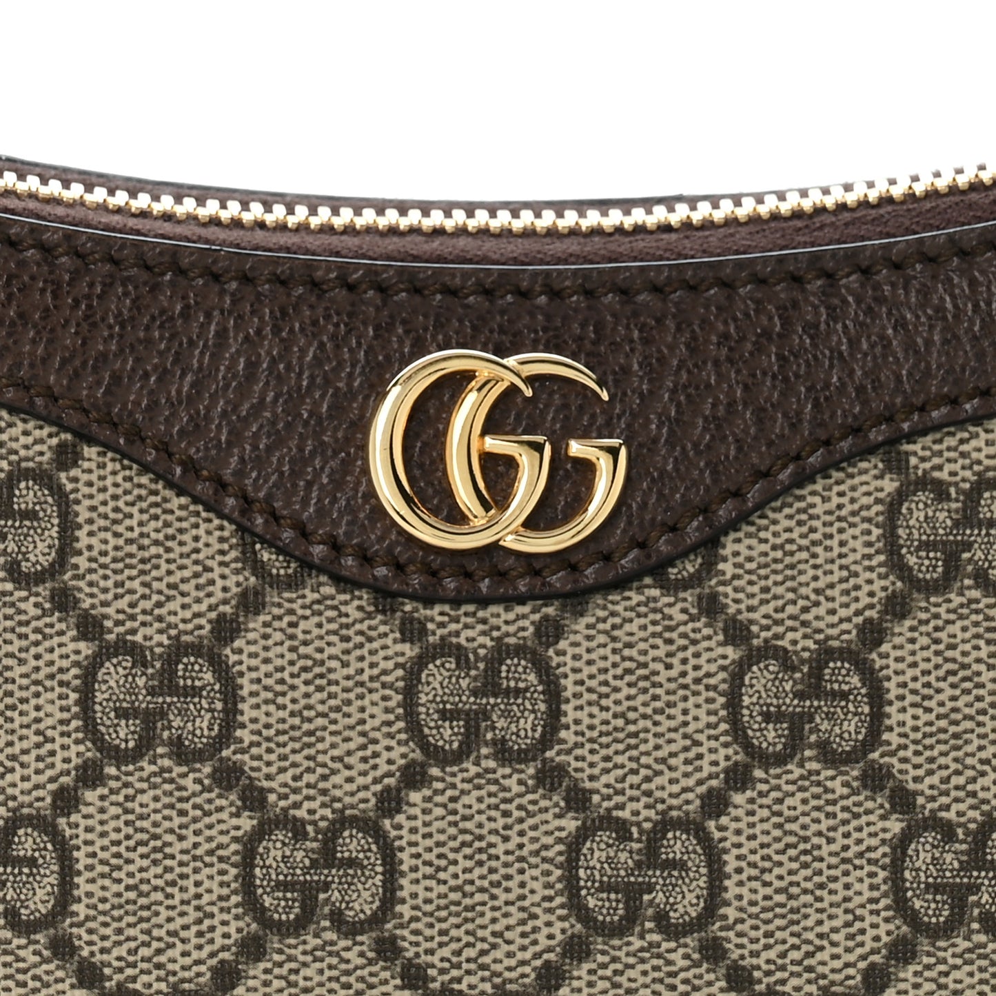 GG Supreme Monogram Textured Dollar Calfskin Small Ophidia Hobo Beige Ebony New Acero