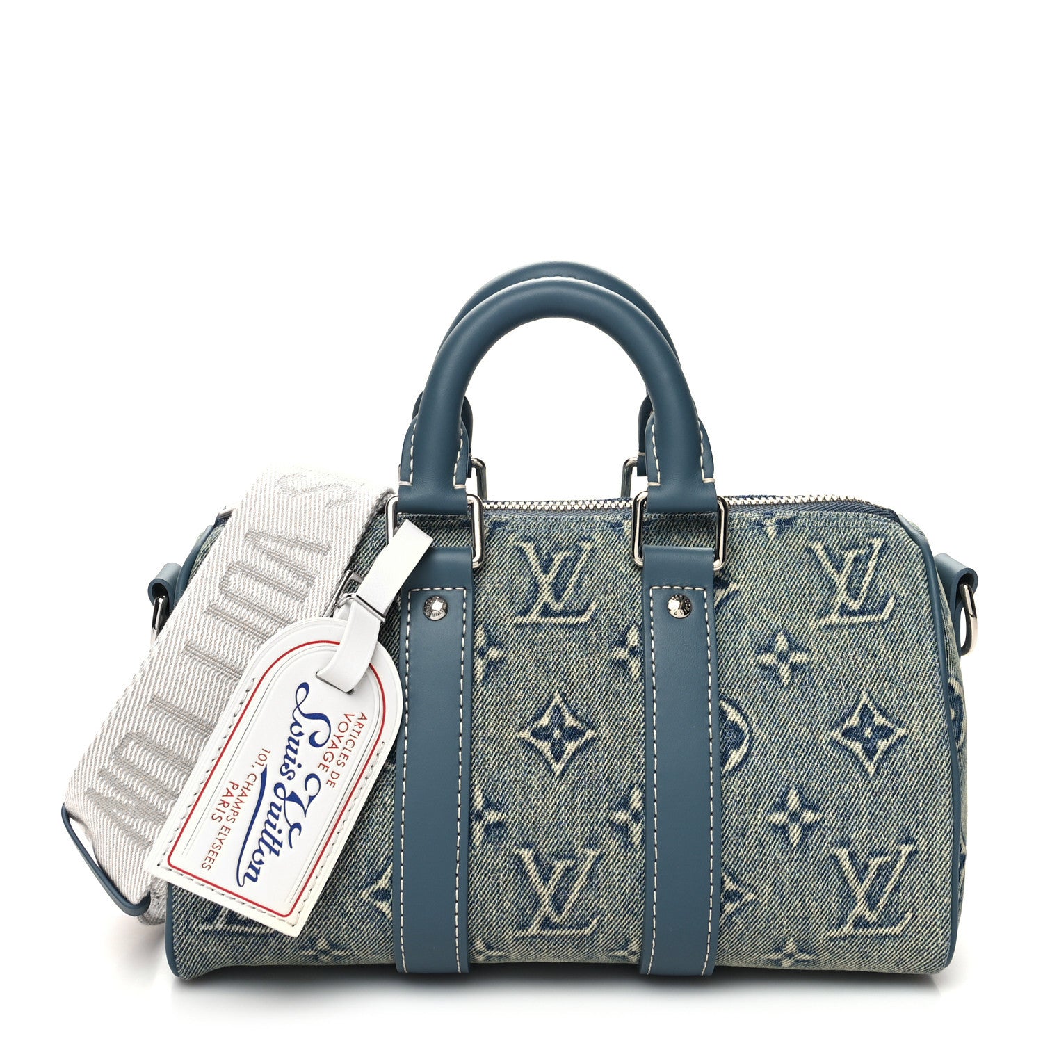Louis Vuitton Monogram Washed Denim Keepall Bandouliere 25 1 of 9
