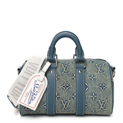Louis Vuitton Monogram Washed Denim Keepall Bandouliere 25 1 of 9