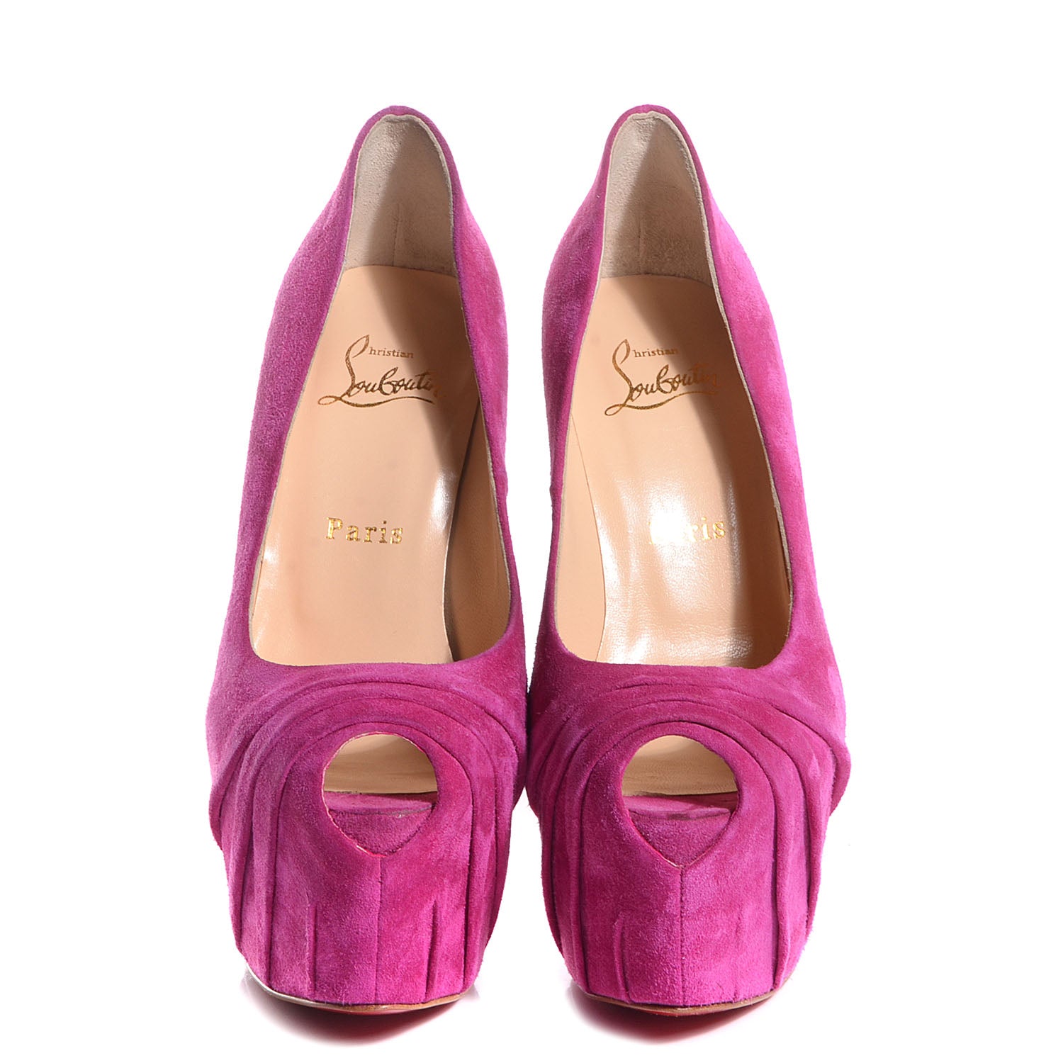 Christian Louboutin Suede Drapesse 160 Pumps 37.5 Grenadine 2 of 6