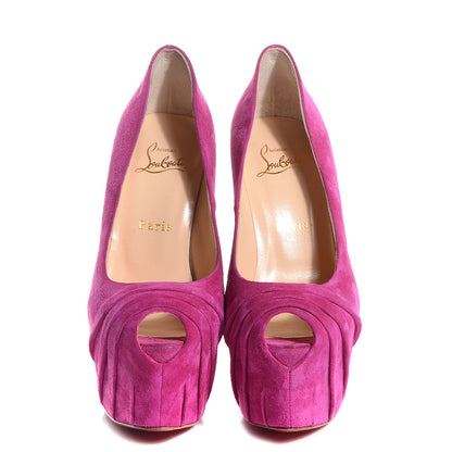 Christian Louboutin Suede Drapesse 160 Pumps 37.5 Grenadine 2 of 6