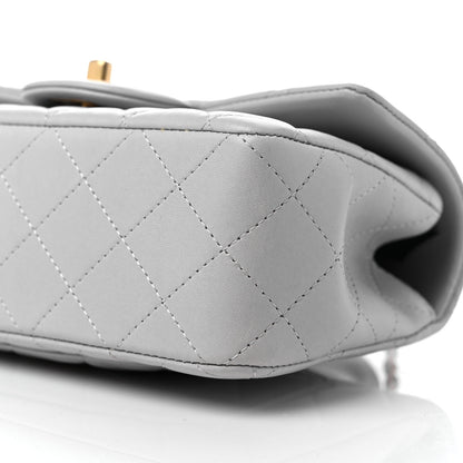Chanel Lambskin Quilted Mini Top Handle Rectangular Flap Grey 9 of 9