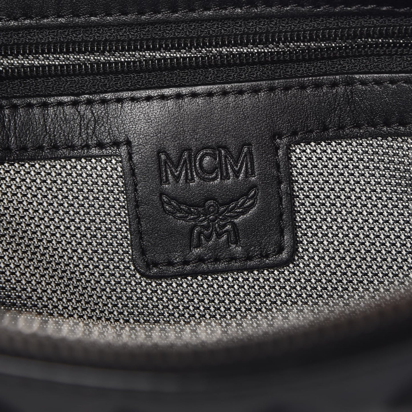 Coated Canvas Studded Pouch Black