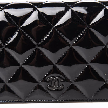 Chanel Patent Quilted Yen Wallet Black 12 of 16