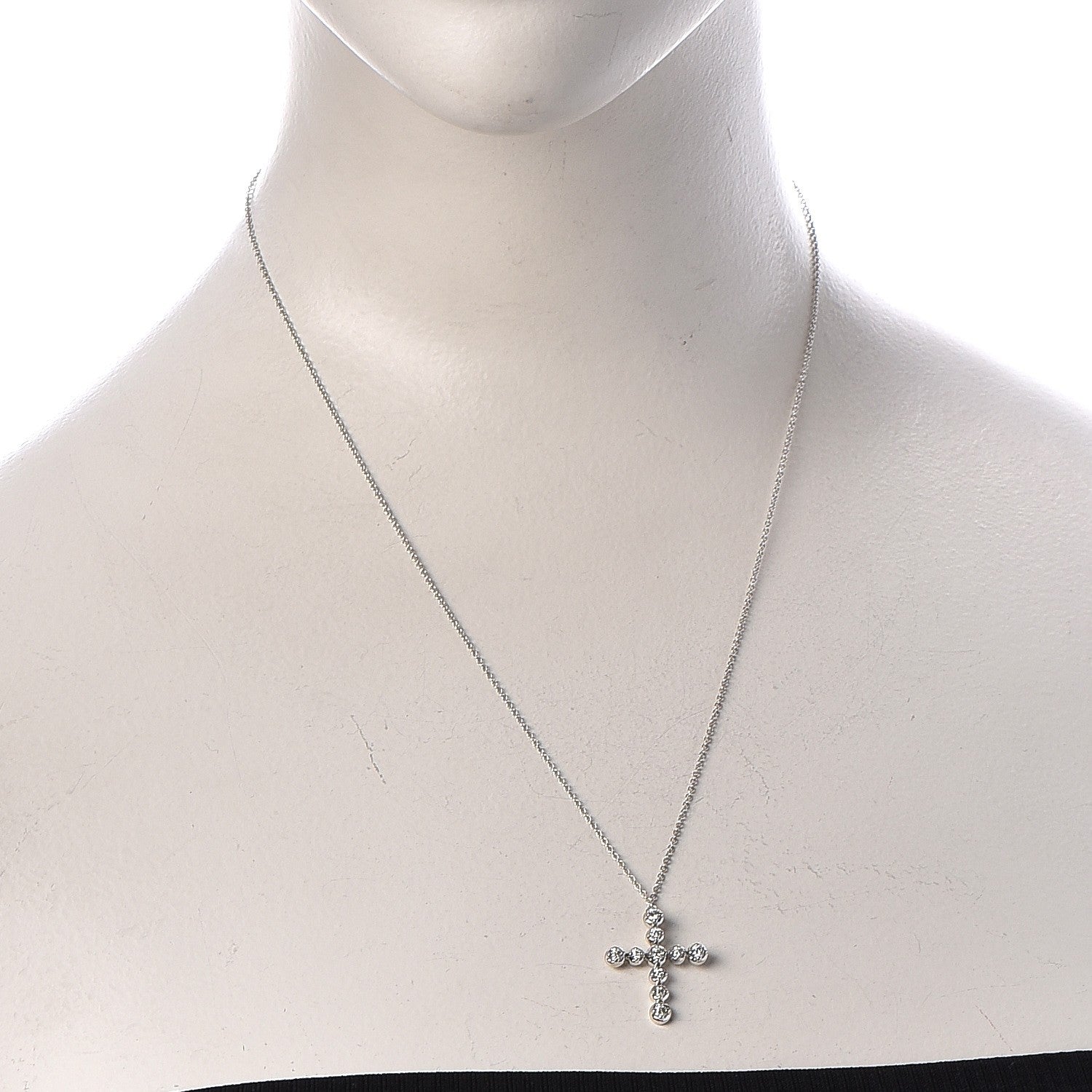 Tiffany 18K White Gold Diamond Paloma Picasso Tenderness Cross Pendant Necklace 2 of 6