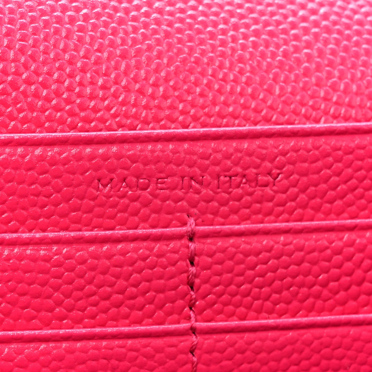 Grain De Poudre Matelasse Chevron Monogram Chain Wallet Hot Pink