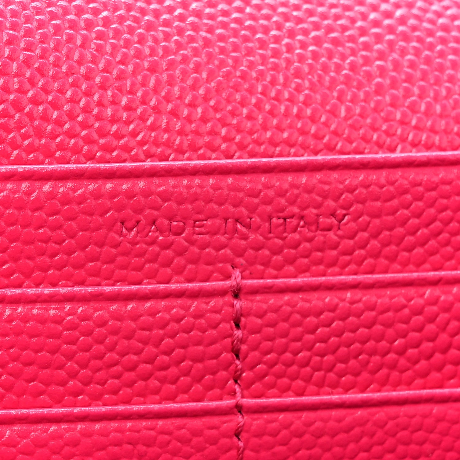 Saint Laurent Grain De Poudre Matelasse Chevron Monogram Chain Wallet Hot Pink 8 of 19