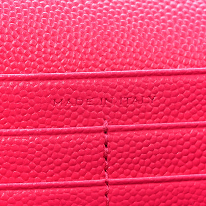 Saint Laurent Grain De Poudre Matelasse Chevron Monogram Chain Wallet Hot Pink 8 of 19