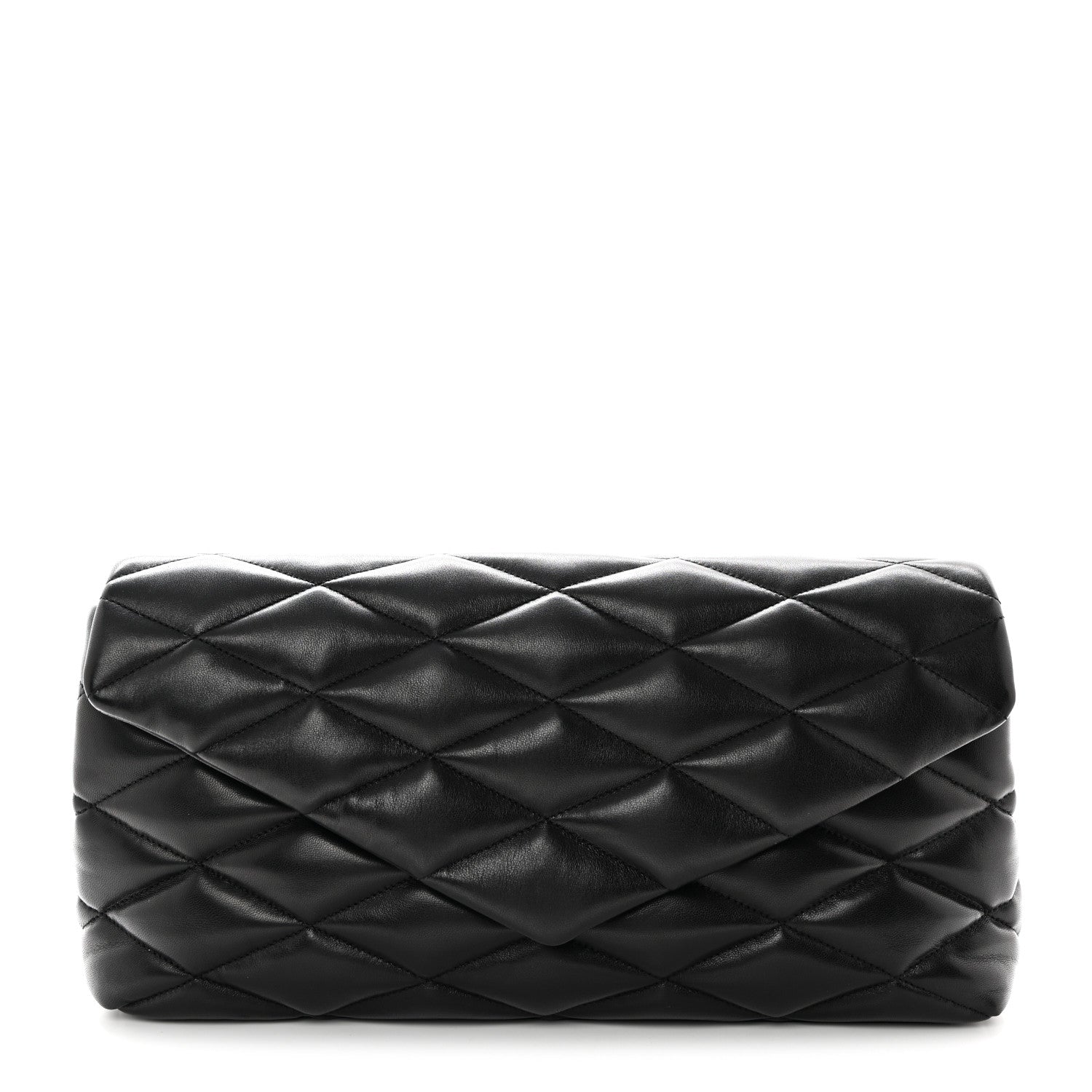 Saint Laurent Lambskin Quilted Sade Puffer Envelope Clutch Black 1 of 10