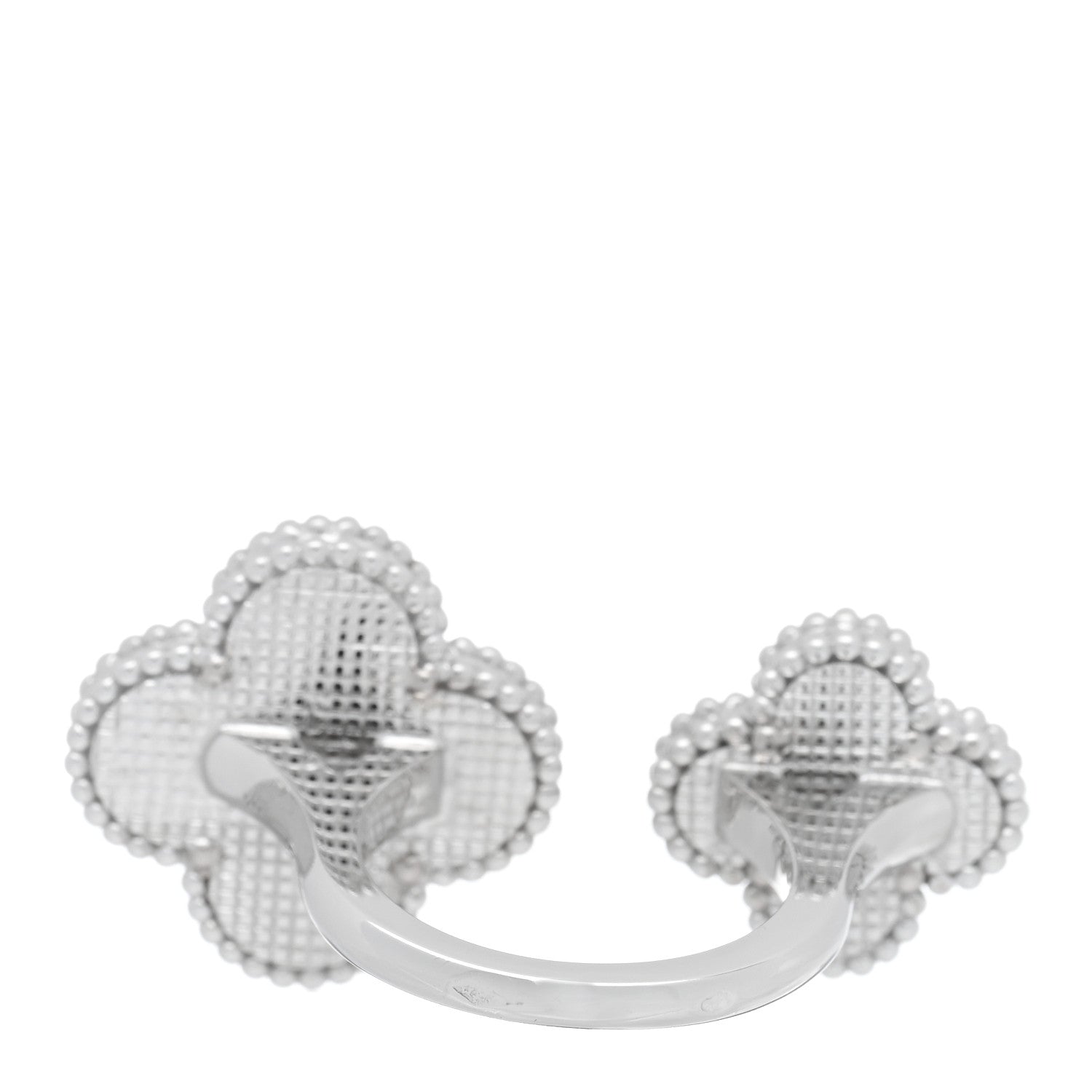 Van Cleef & Arpels 18K White Gold Mother of Pearl Magic Alhambra Between the Finger Ring 54 6.75 3 of 5