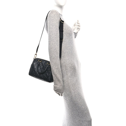 Louis Vuitton Lambskin Embossed Monogram Speedy 22 Bandouliere Black 2 of 9