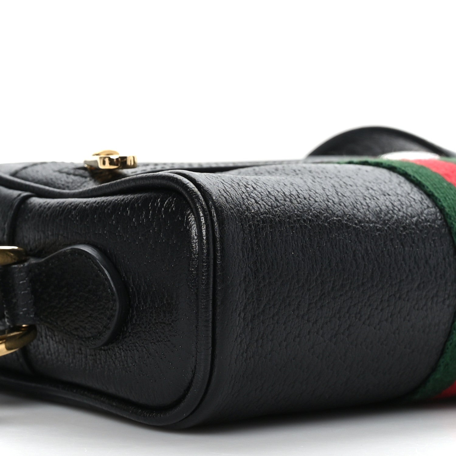 Gucci Calfskin Web Mini Ophidia Shoulder Bag Black 8 of 9