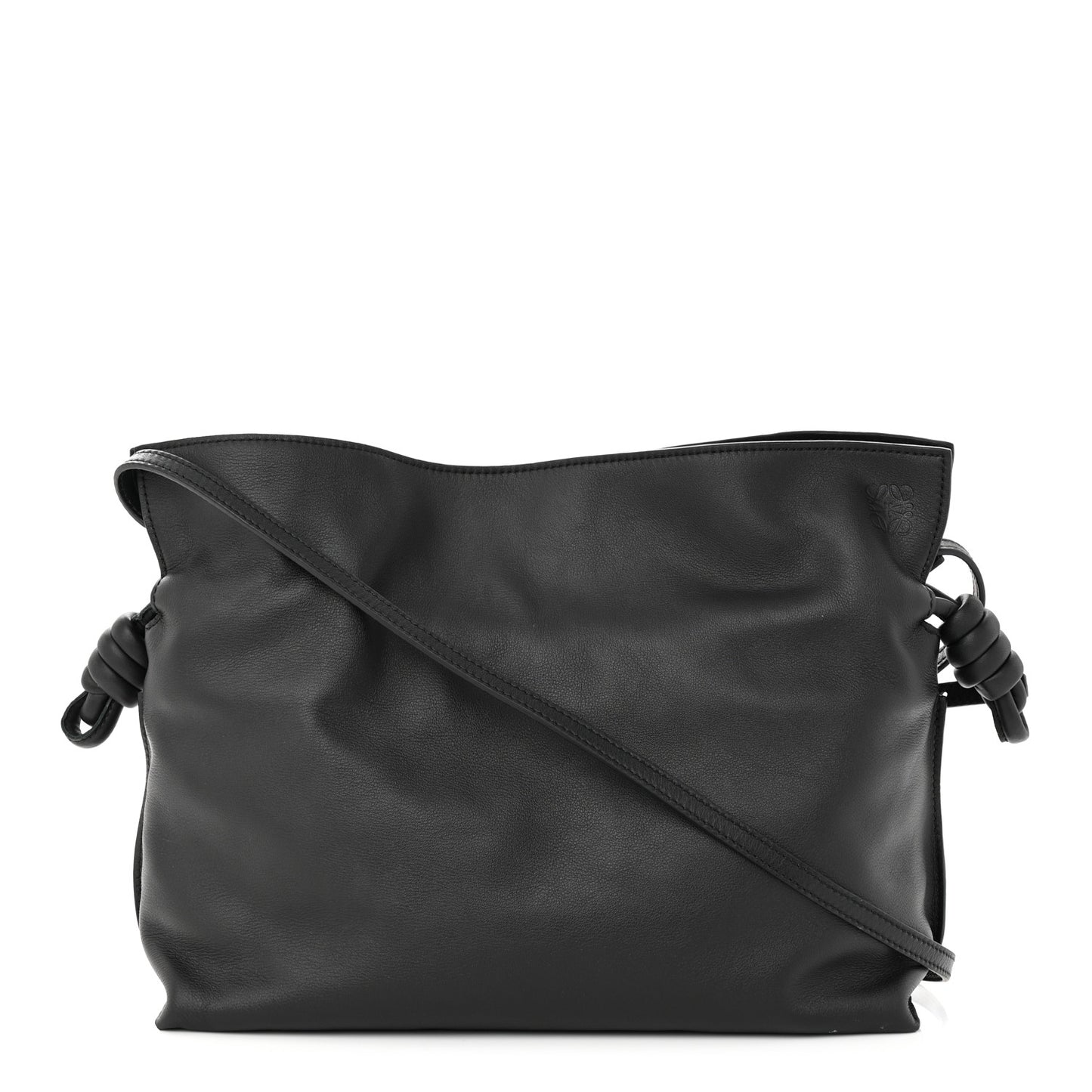Calfskin Small Flamenco Knot Bag Black
