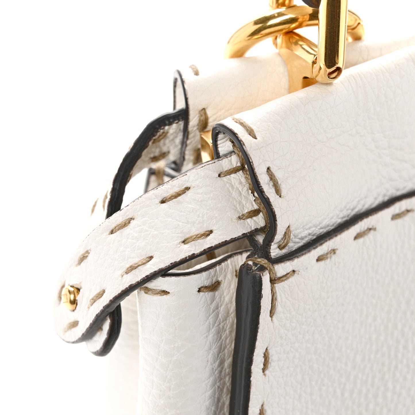 Cuoio Romano Selleria Mini Peekaboo Iconic Satchel White