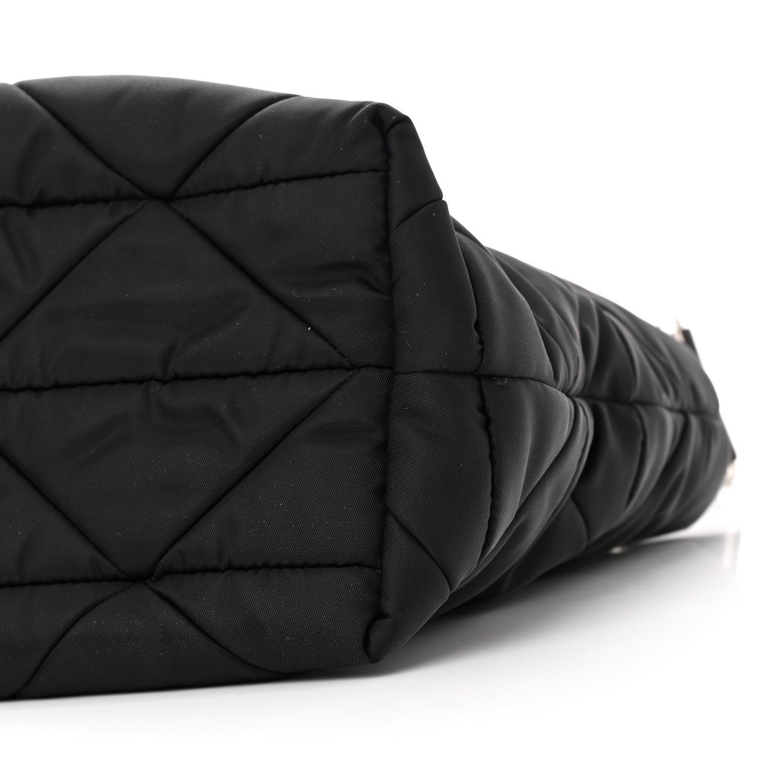Prada Re-Nylon Nappa Triangle Quilted Padded Double Handled Zip Pocket Tote Black 8 of 8