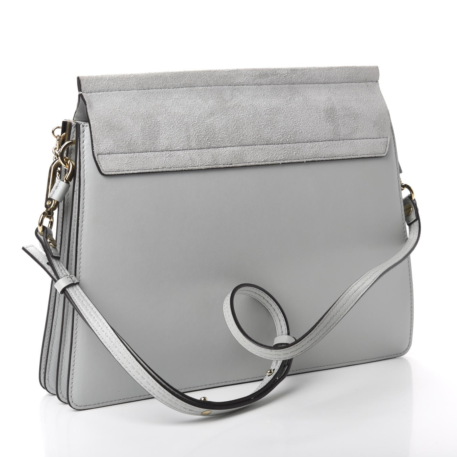 Chloe Calfskin Suede Medium Faye Shoulder Bag Airy Grey 3 of 10