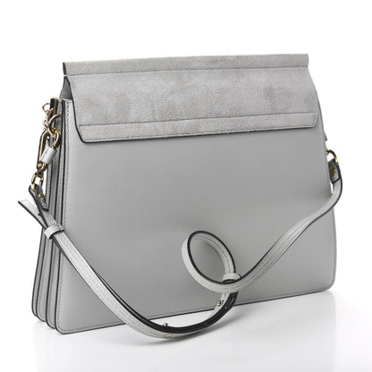 Chloe Calfskin Suede Medium Faye Shoulder Bag Airy Grey 3 of 10