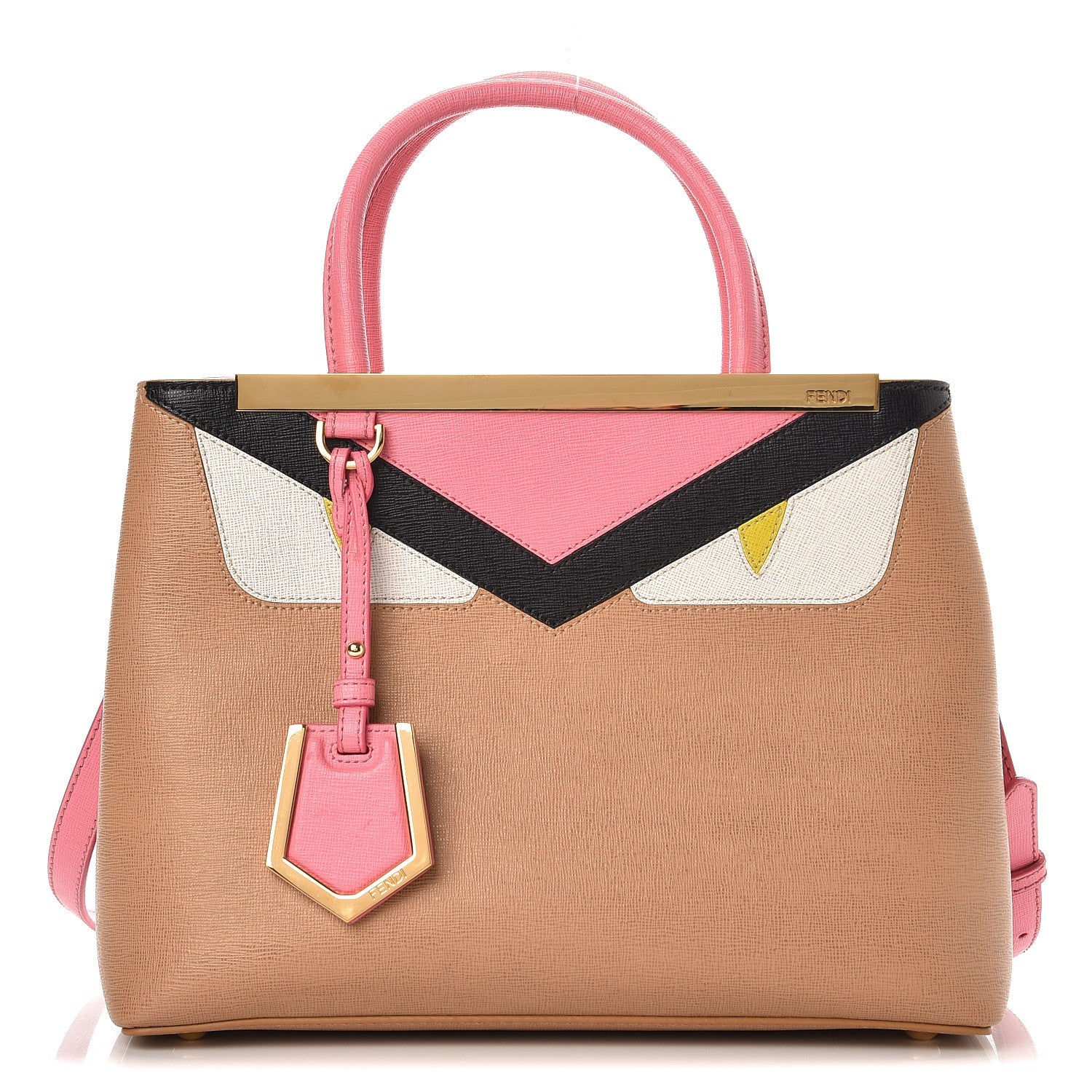 Fendi Vitello Elite Monster Petite 2Jours Tote Cuoio Lollypop Multicolor 1 of 7