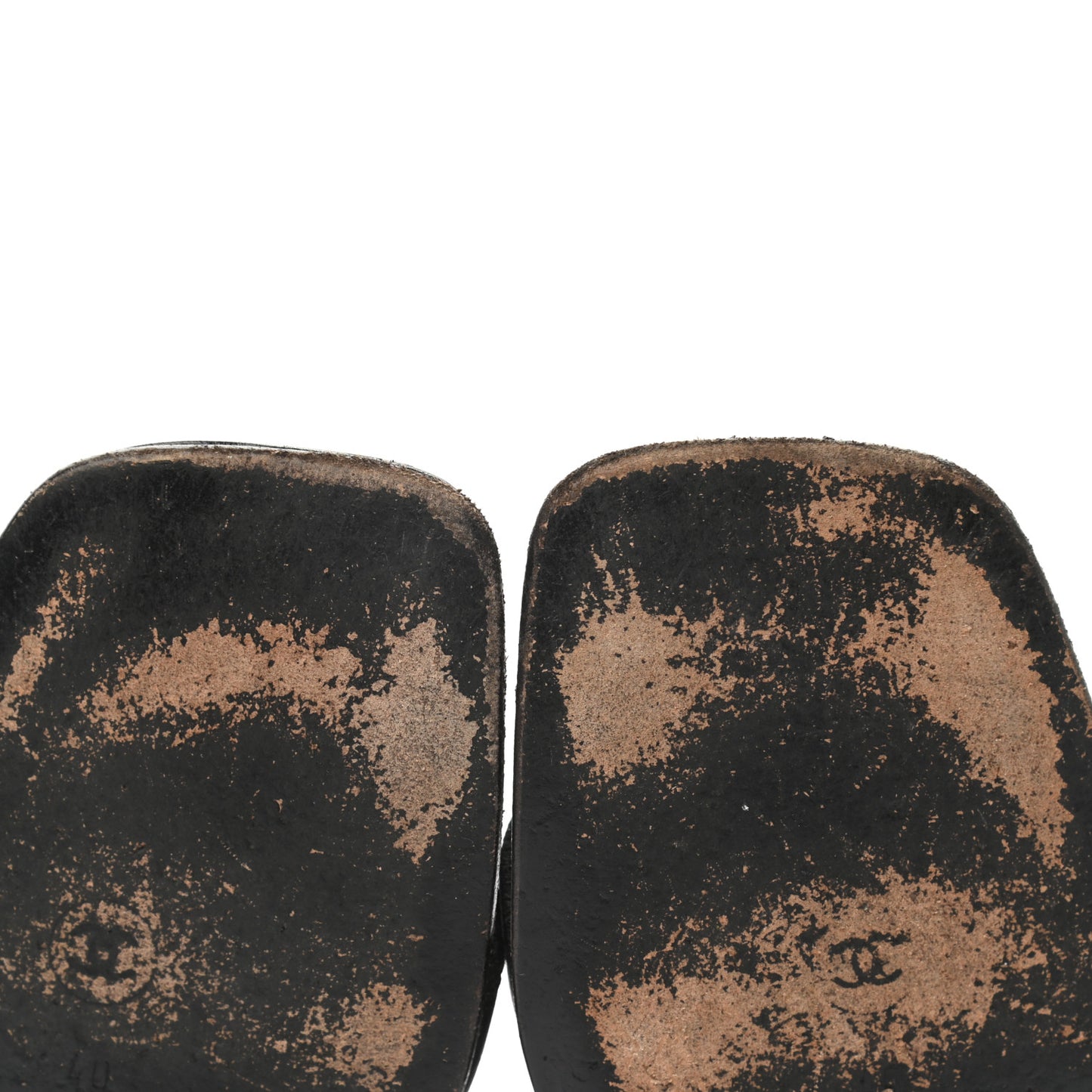 Lambskin CC Sandal Mules 40 Black