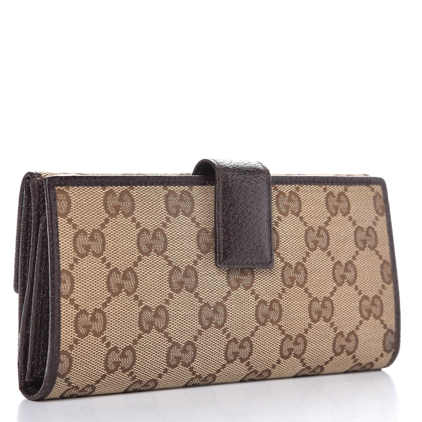 Monogram Metal Bar Continental Flap Wallet Beige Ebony Dark Brown