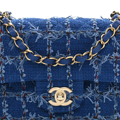 Chanel Tweed Quilted Mini Rectangular Flap Blue Multicolor 8 of 10