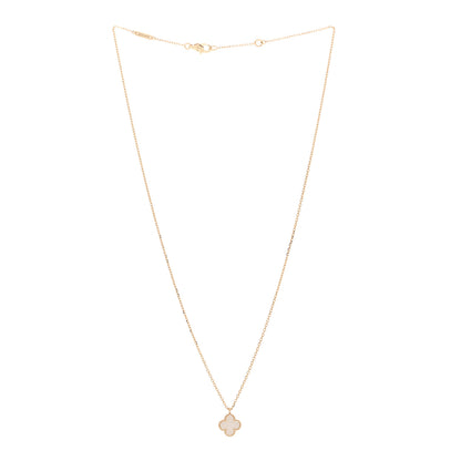 Van Cleef & Arpels 18K Yellow Gold Mother of Pearl Sweet Alhambra Pendant Necklace 3 of 5