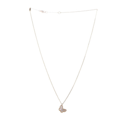 Van Cleef & Arpels 18K Yellow Gold Mother of Pearl Sweet Alhambra Butterfly Pendant Necklace 3 of 8