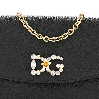 Dolce & Gabbana Dauphine Crystal Wallet On Chain Black 7 of 9
