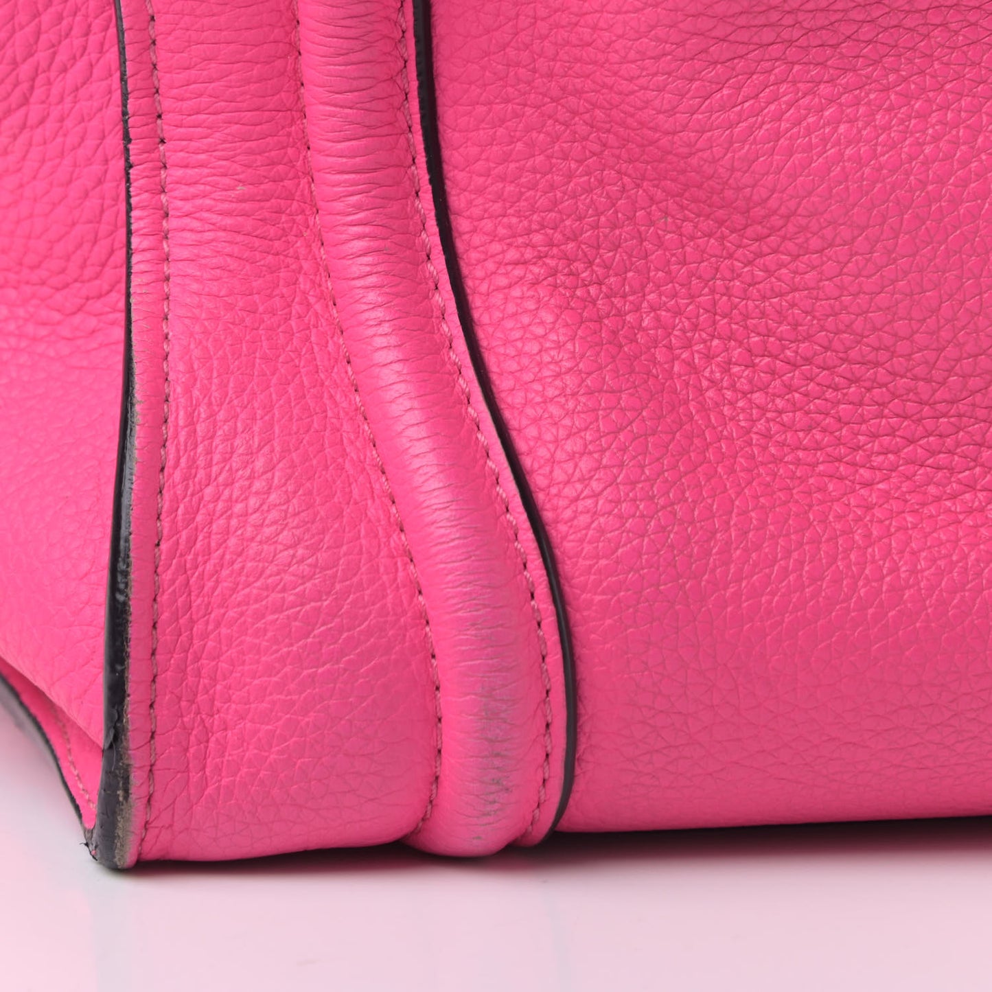 Drummed Calfskin Mini Luggage Fluo Pink