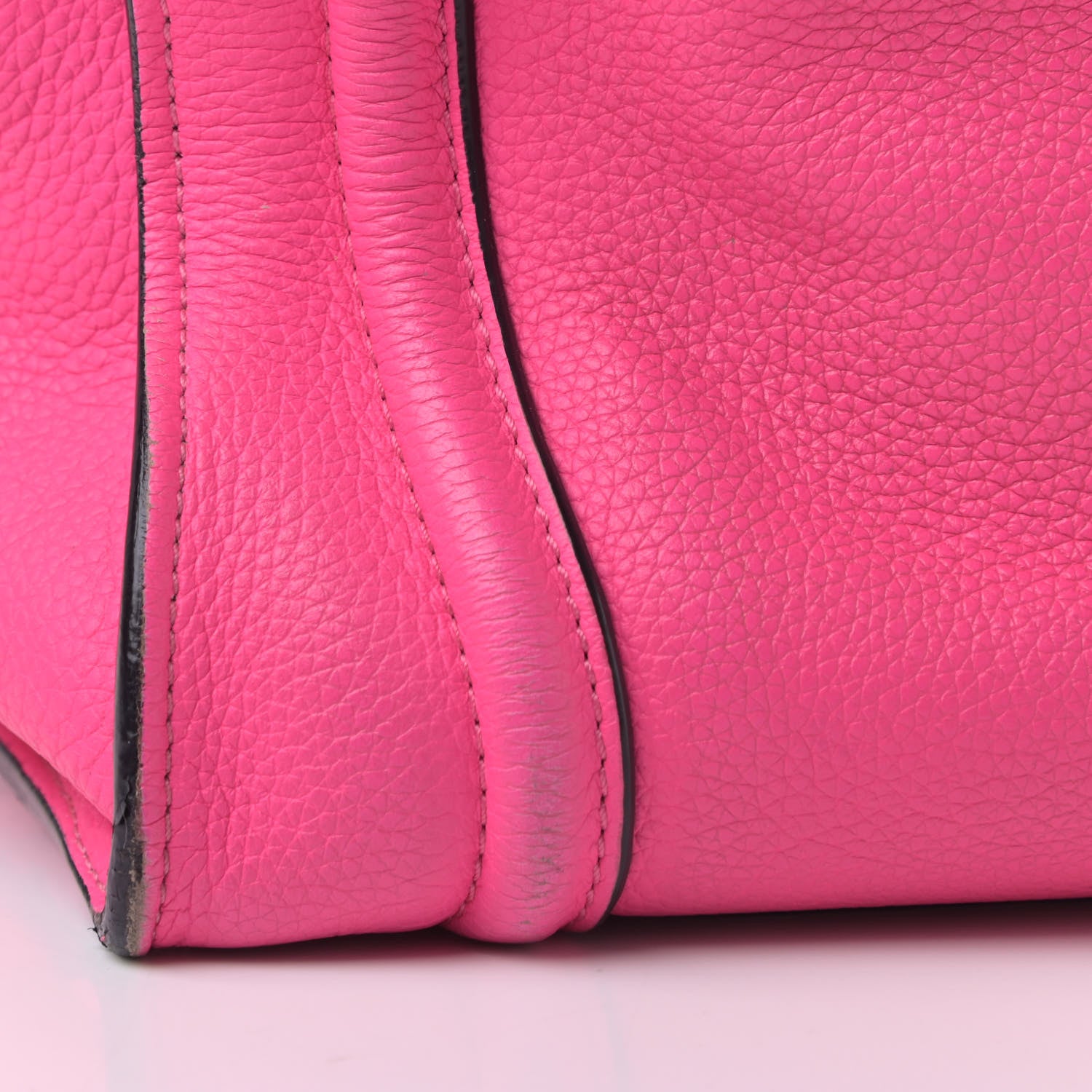 Celine Drummed Calfskin Mini Luggage Fluo Pink 12 of 20