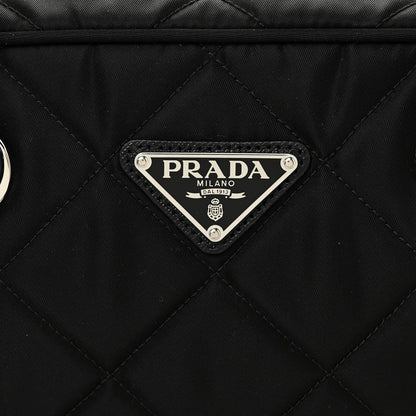 Prada Nylon Tessuto Impuntu Quilted Shoulder Bag Black 7 of 9