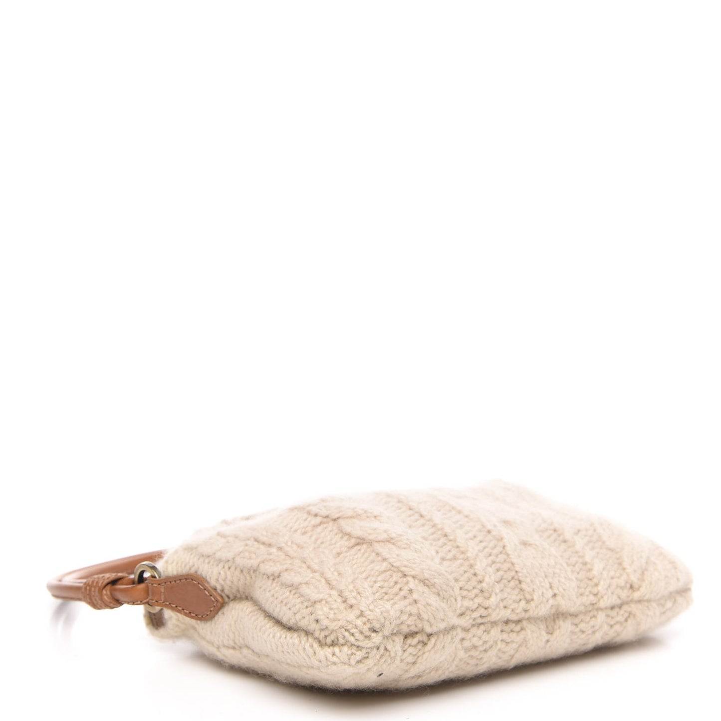 Cashmere Knit Catch Satchel Beige