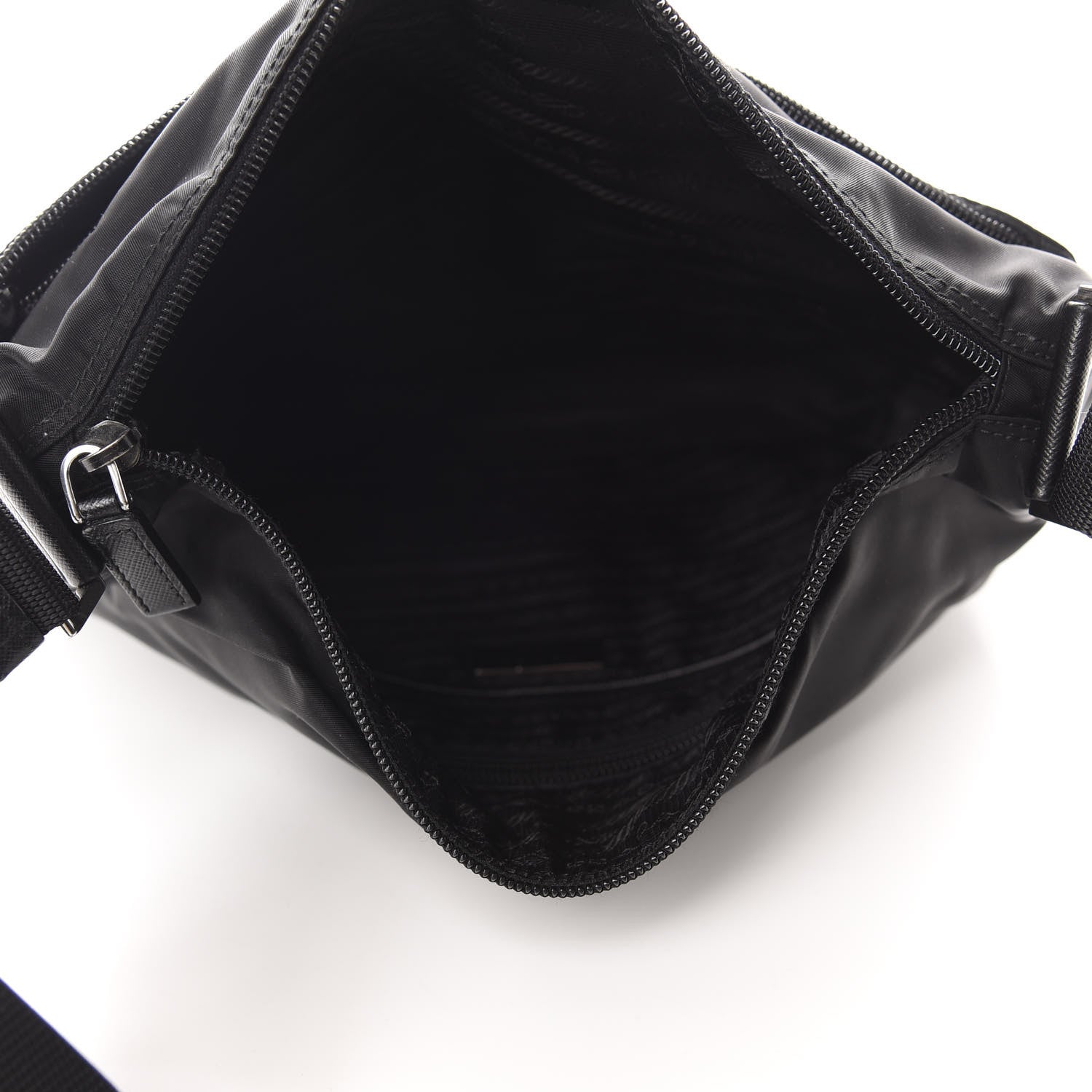 Prada Nylon Vela Flat Messenger Bag Black 5 of 11
