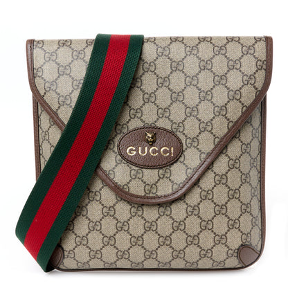 Gucci GG Supreme Monogram Web Medium Neo Vintage Flap Messenger Bag Beige New Acero 1 of 11